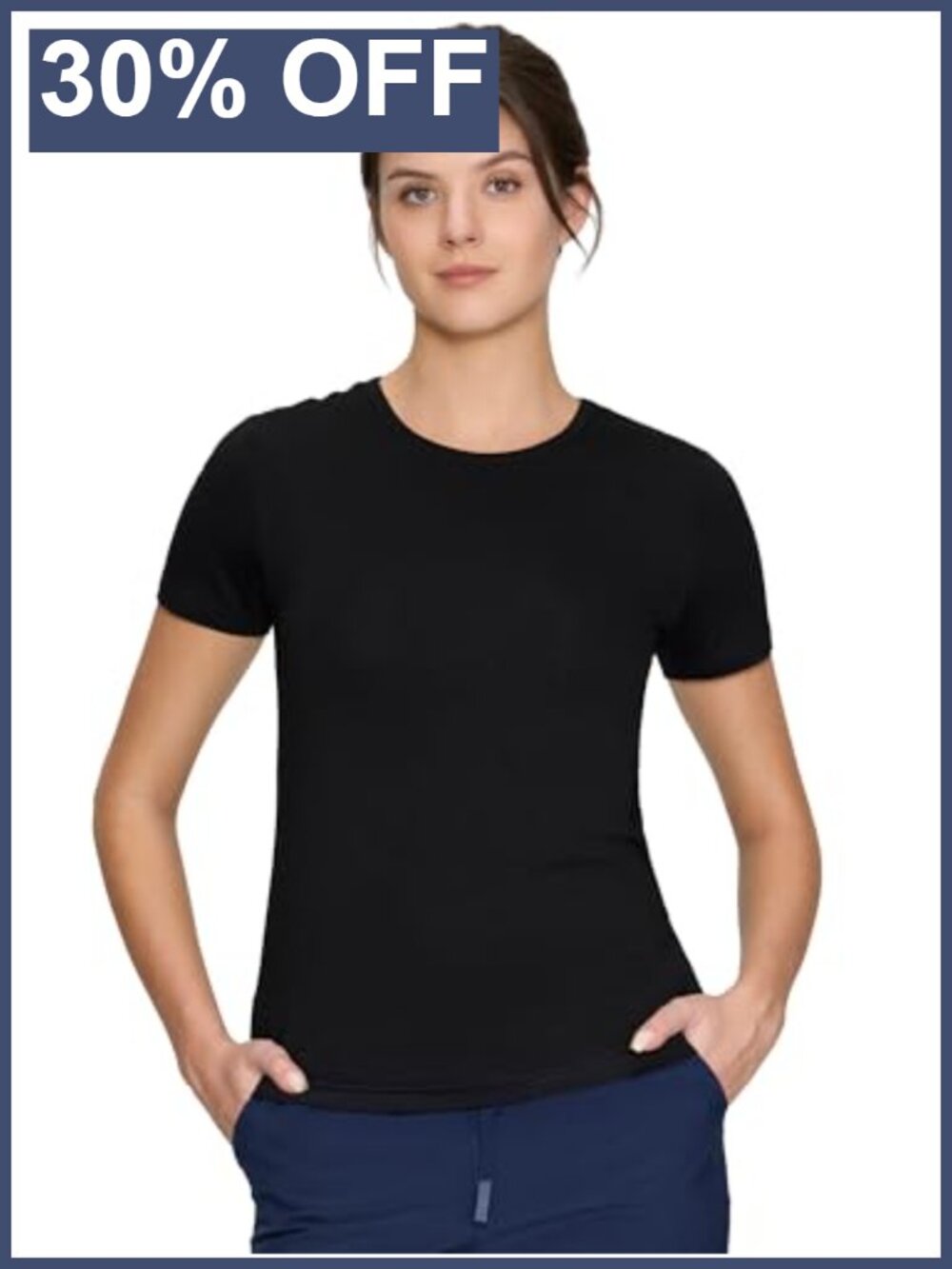 Women's Underscrub Short Sleeve Crew Neck Slim Fit Medical Scrub Tee
